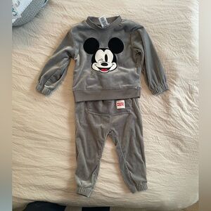 12M Disney Gray Mickey Mouse Baby Set